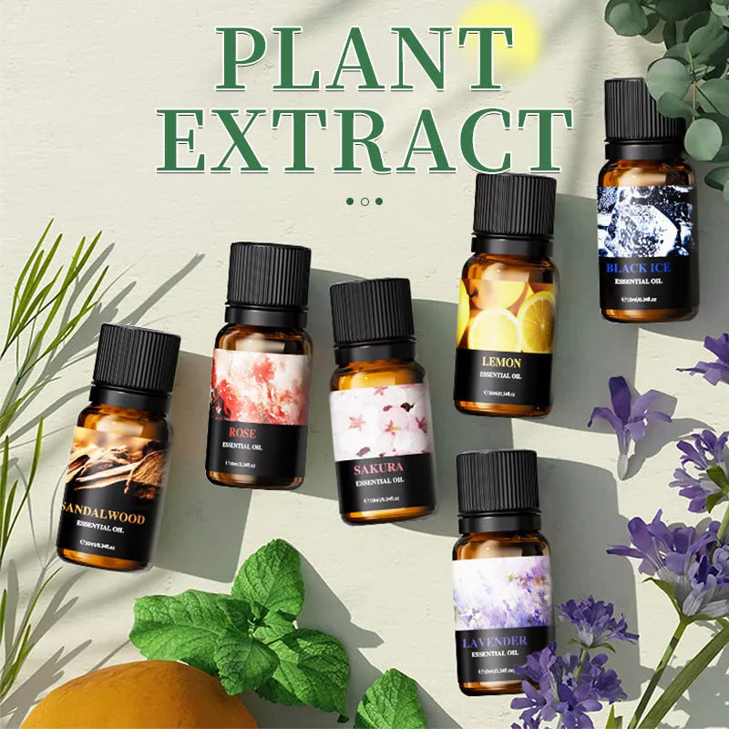 Water soluble aromatherapy essential oil set six or twelve bottles liquid fragrances for diffuser