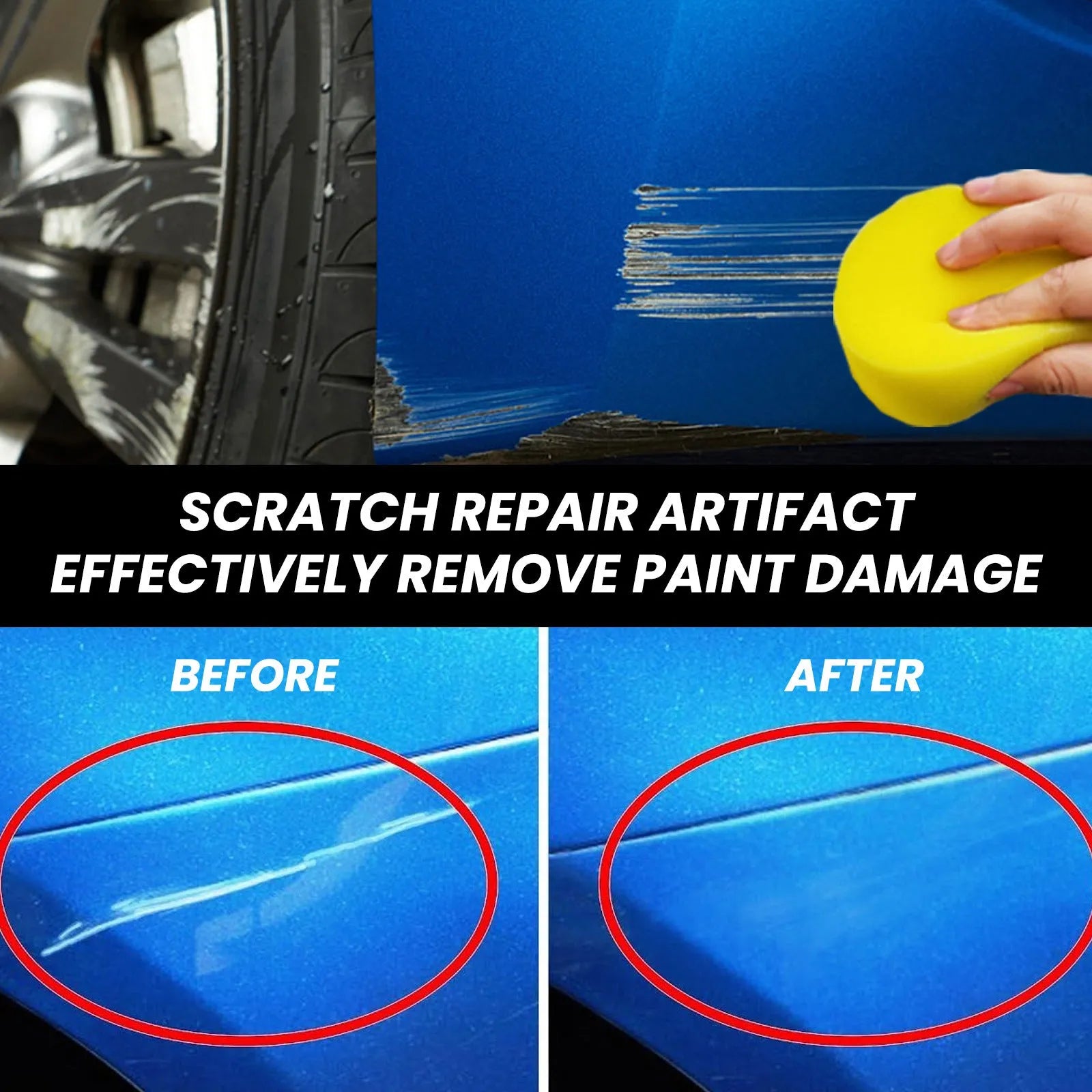 Nano scratch repair cloth for automobiles, 6 pieces chemical fibre cloths 20x10cm pack