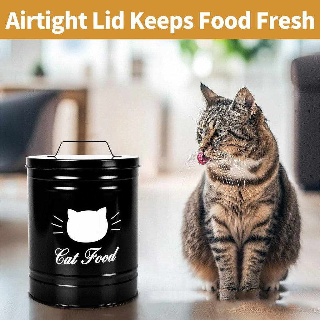 Black and white round iron storage cans with moisture-proof design for kitchen