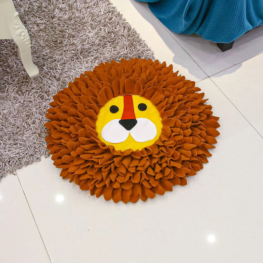 Brown Yizhiwen textured pet sniffing pad measuring 33cm by 25cm for interactive feeding.