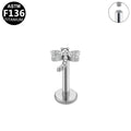 European and American dragonfly internal thread labret in copper with geometric shape for lip or ear piercing