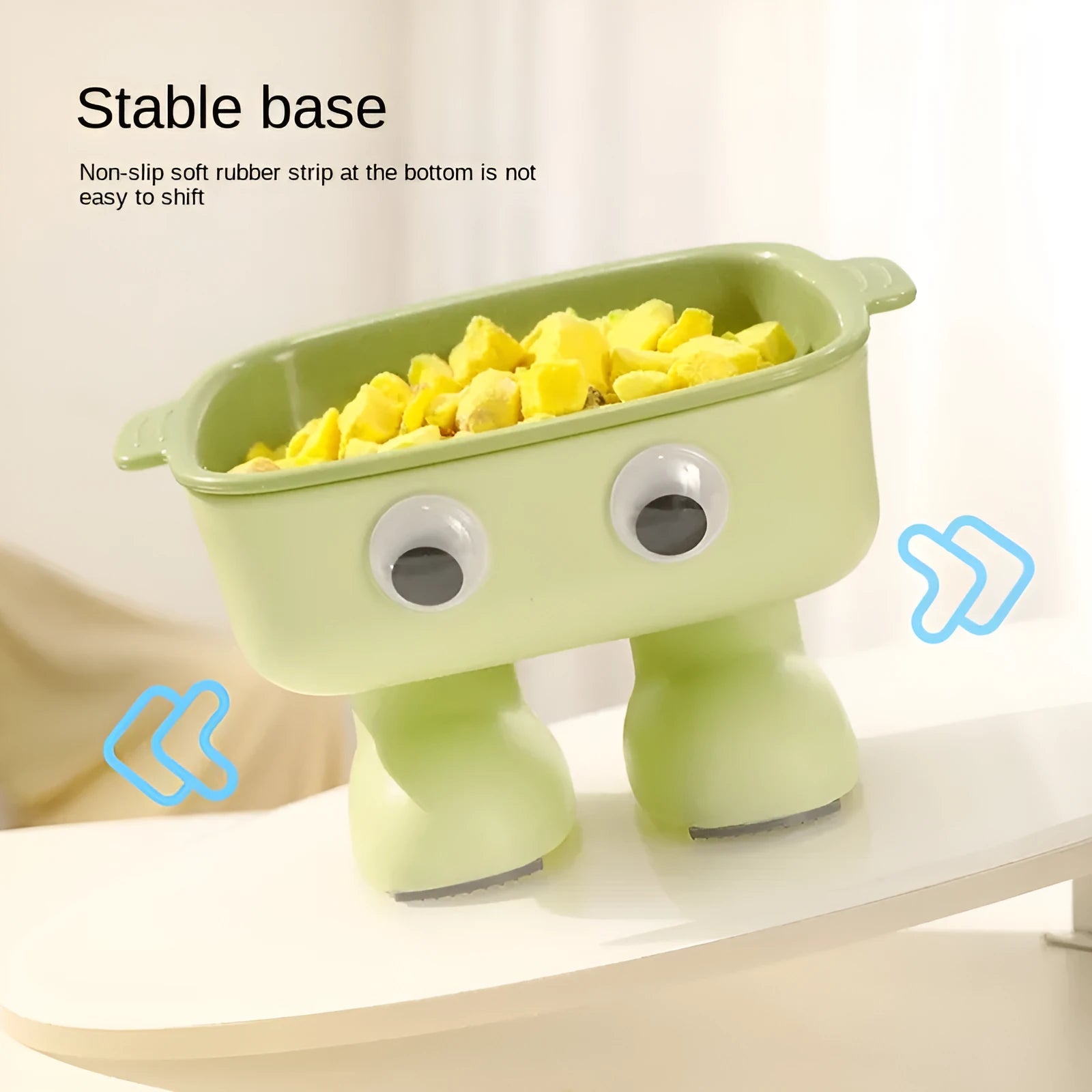 Elevated cat bowl with robot shape, 15° tilt angle, and anti-slip base for pet feeding