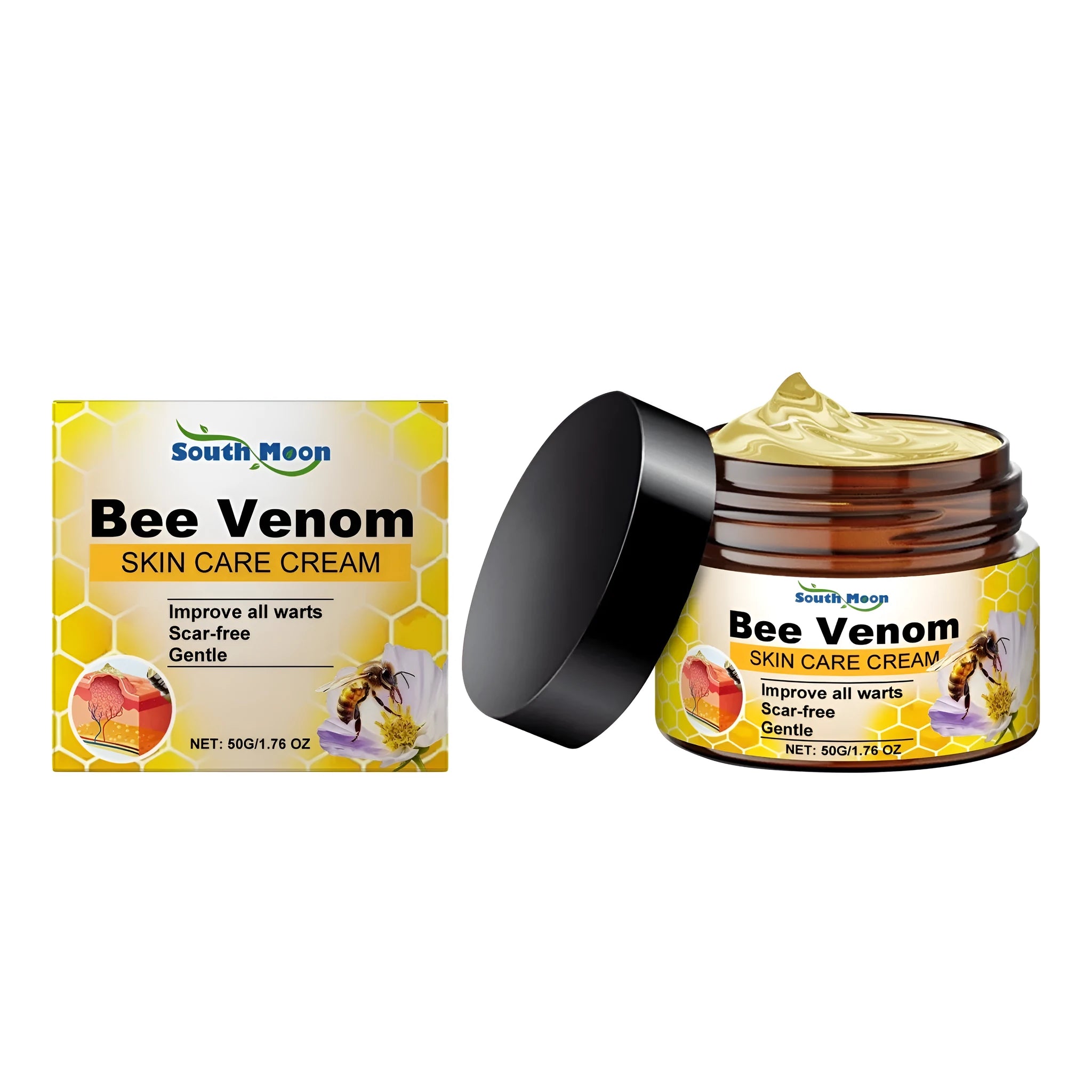 50g jar of Full Effect Skincare Cream with bee venom, honey and tea tree oil ingredients.
