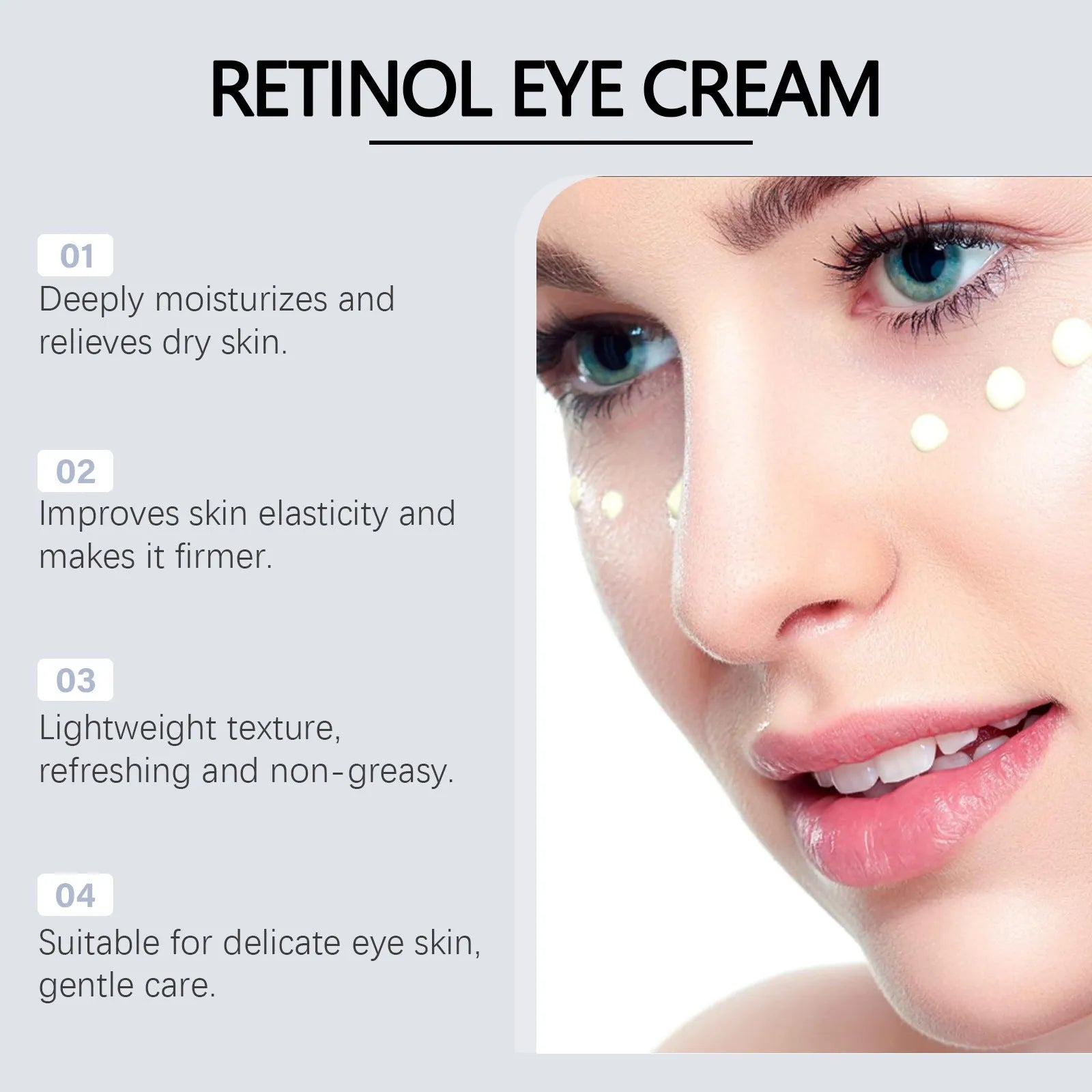 20g retinol eye cream tube for dark circles and puffiness treatment