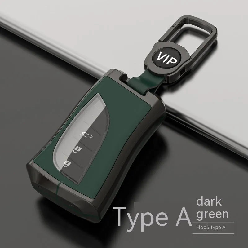 Zinc alloy TPU car key case cover in multiple colours including black, white, brown, blue, and green.