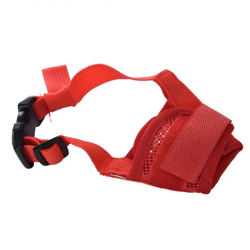 Adjustable plastic dog muzzle for safety and behaviour control in multiple colour options