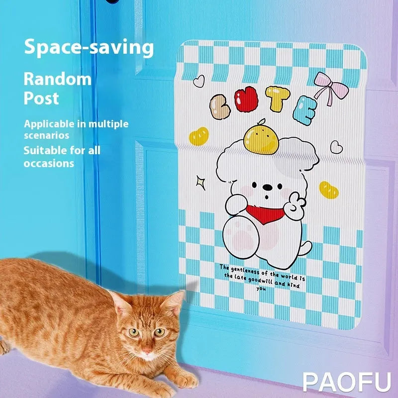 Cartoon cat scratch board wall felt scratch pad in Happy Kitten pattern for pets