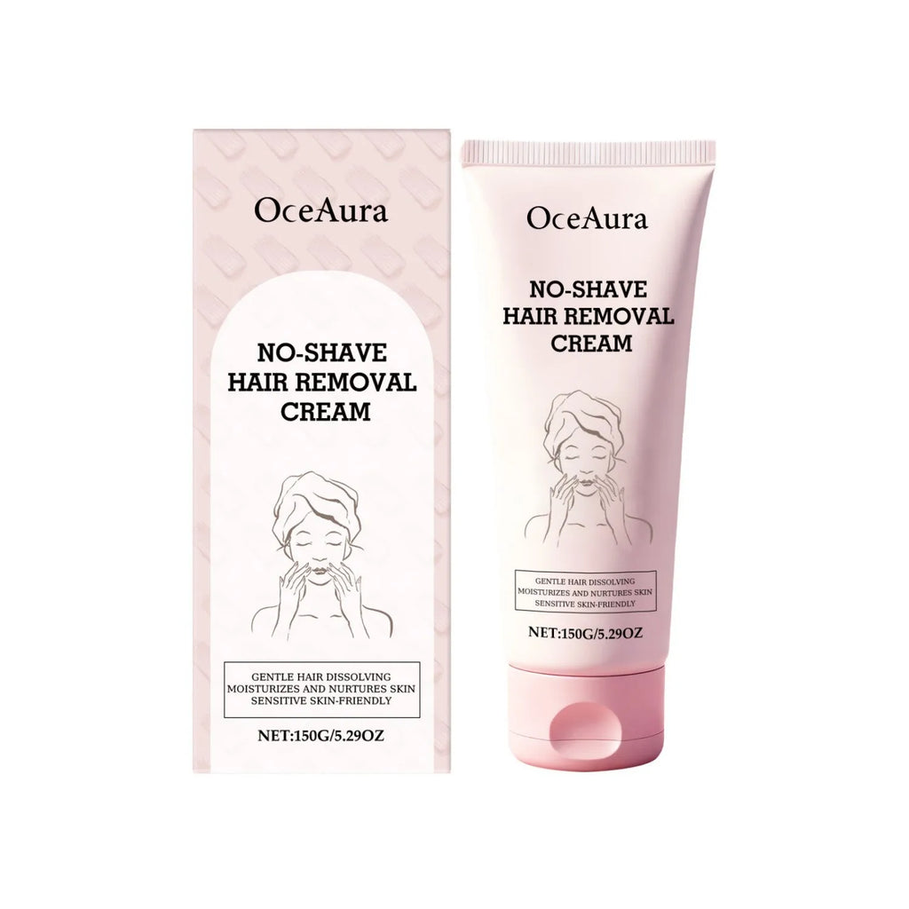 Tube of body depilatory cream 150g with gentle formula containing shea butter