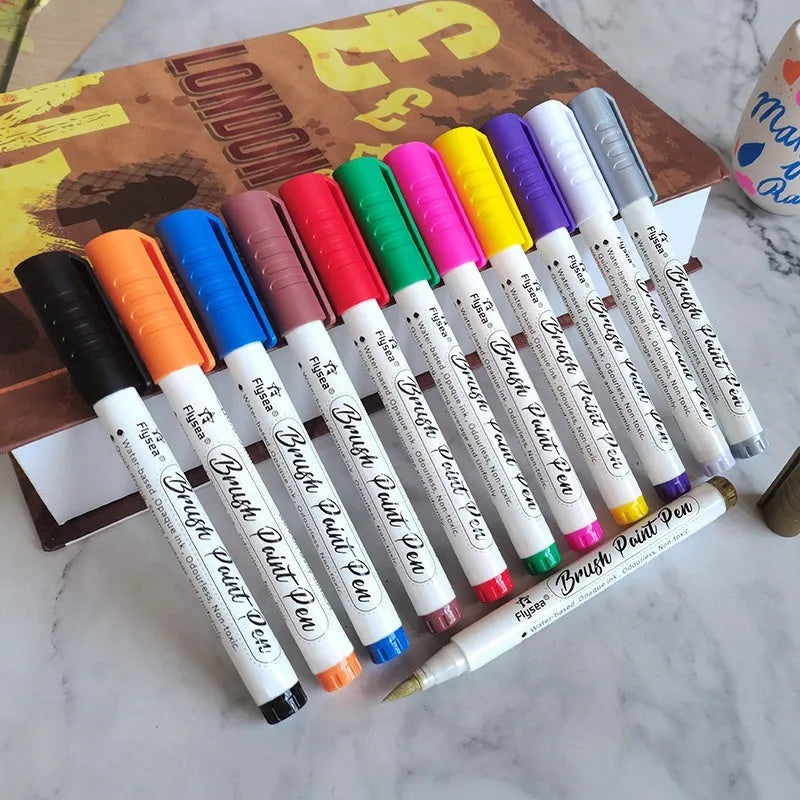 Set of soft head gouache pens for hand account painting and graffiti artwork