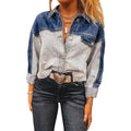 Women's loose fit denim coat with multi-buckle detailing in cotton fabric