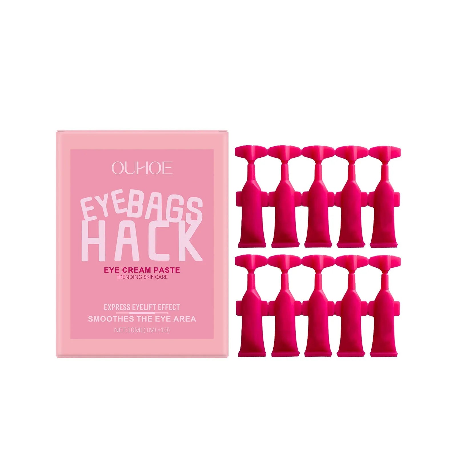 10ml eye cream set of ten individual 1ml single-use sachets with hyaluronic acid and polypeptide for eye and neck skincare