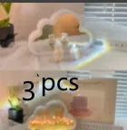 DIY cloud tulip night lamp with decorative mirror and LED light in pink, purple, blue or yellow colours
