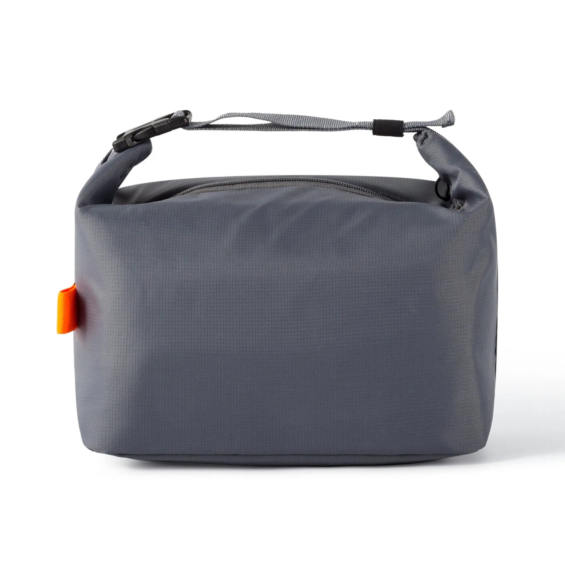 Army Green Japanese-style insulated lunch bag with a wide top opening on a grey background.