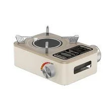 White stainless steel portable infrared gas stove for outdoor windproof cooking