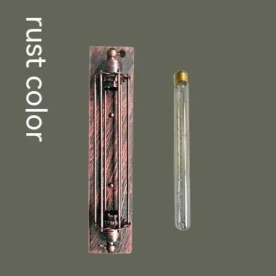 Industrial retro flute wall lamp in iron, shown in black finish on a brick wall.