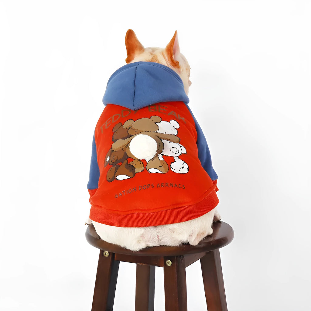 Red cotton dog clothing for small medium breeds like Teddy Bichon French Bulldog Corgi