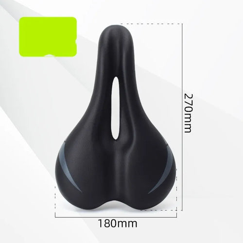 Bicycle saddle hollow cushion with PU leather cover and L clamp ring for mounting.