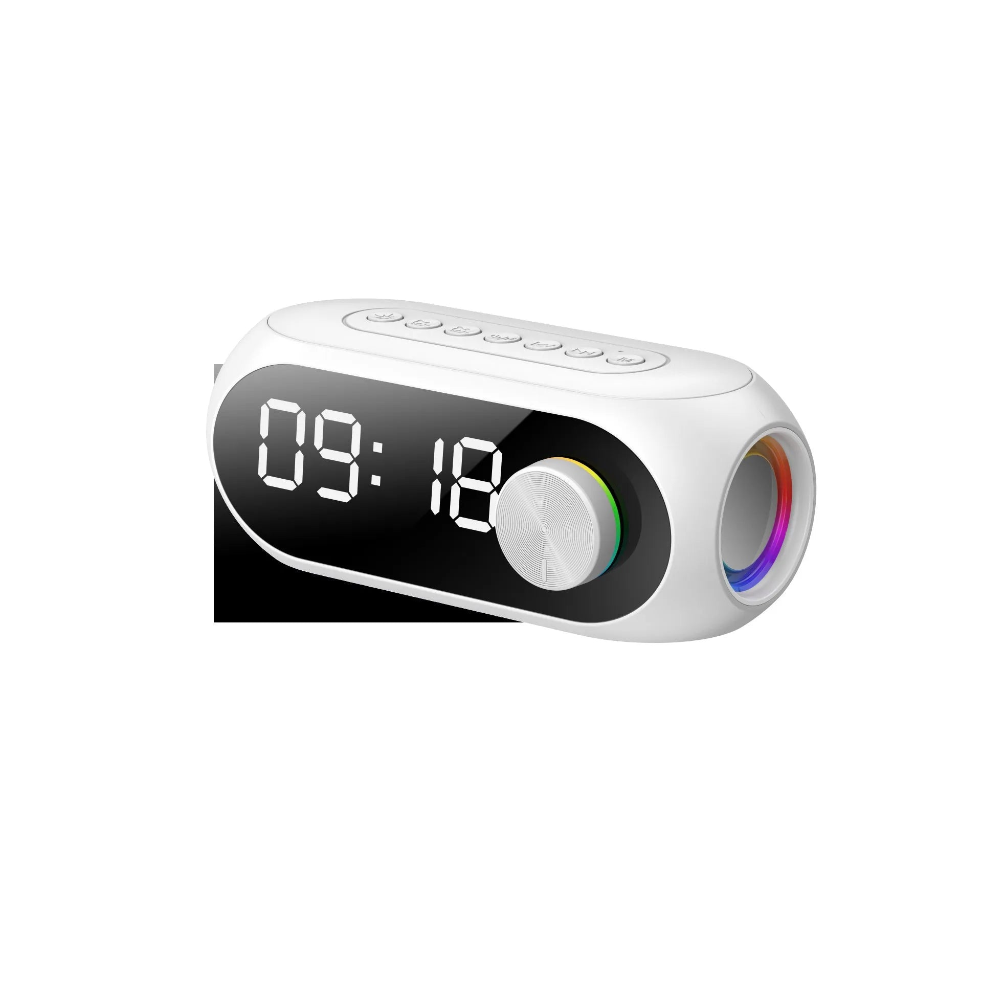 S8 Black extra bass portable mini Bluetooth speaker with FM radio display and alarm clock.