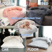 Grey indoor dog bed with Oxford fabric cover and foam filling, raised edges, size S 50x40x15 cm