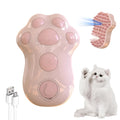 Blue self-cleaning cat steam brush with silicone bristles and a water spray nozzle.