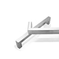 Stainless steel square pipe cabinet handle in brushed silver finish