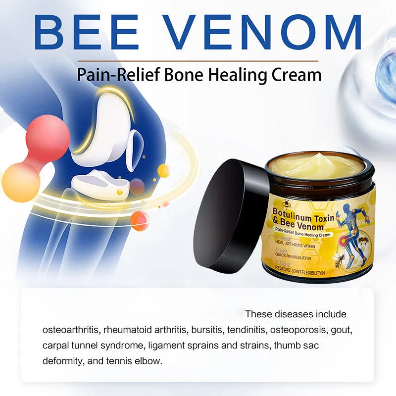 60g tube of bee venom joint pain massage soothing neck cream on white background