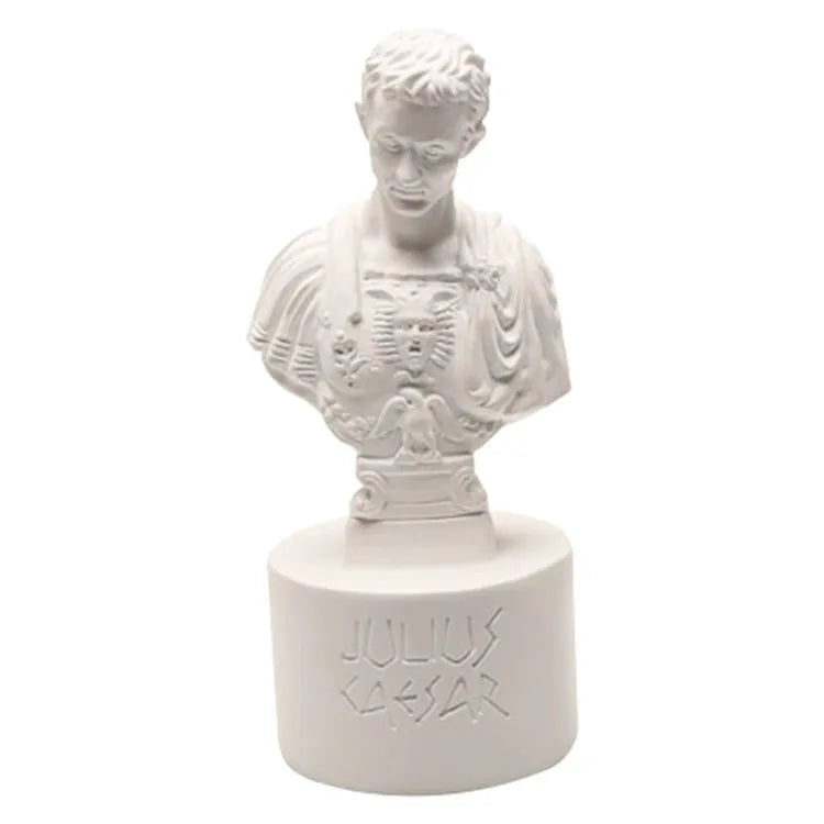 White synthetic resin pen holder with American creative character design for desk organisation.