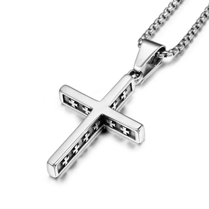 Unisex titanium steel stainless steel necklace with bowknot pendant and pearl chain on display