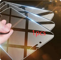 Tempered glass screen protector for iPhone models, shown in transparent colour with fine hole design.