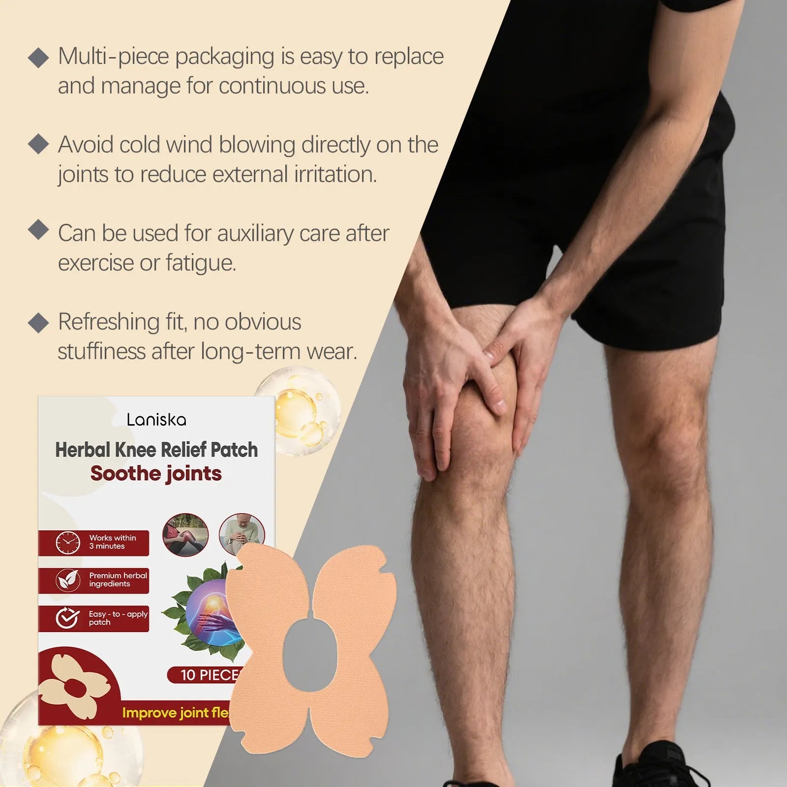 Ten herbal moxa leaf menthol joint nourishing adhesive bandages in packaging