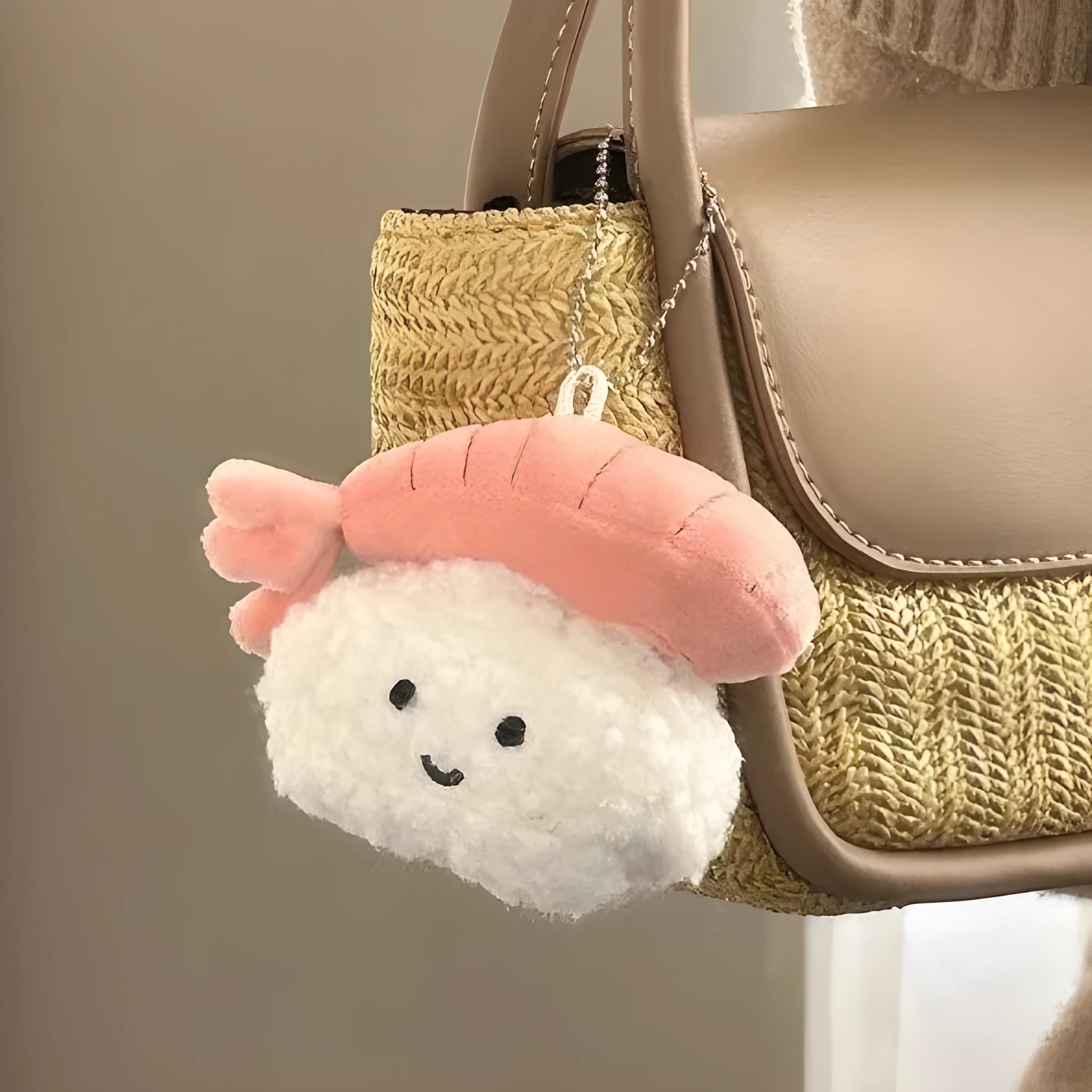 Plush pendant sweet shrimp sushi fish seed sauce design soft toy keychain charm