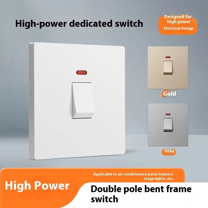 Plastic industrial switch with illuminated panel for water heaters and air conditioners