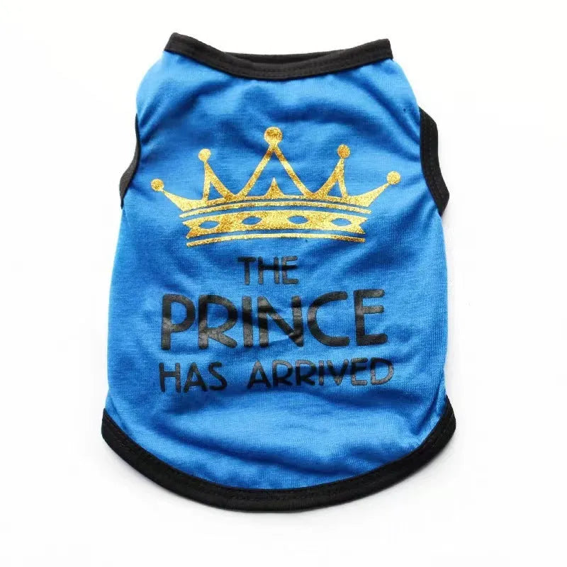 A cotton vest for puppies in a choice of colours including black, blue, gray, pink, and rose.