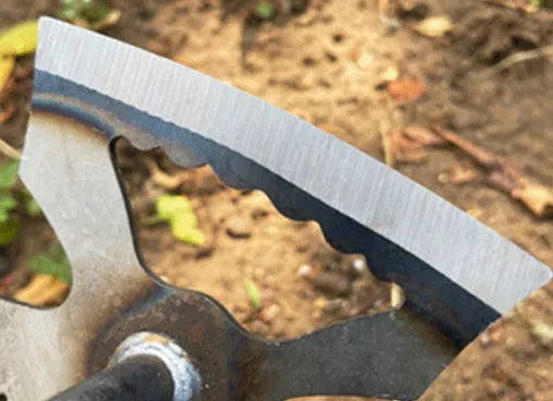 Dual-purpose gardening hoe rake tool with alloy steel construction for digging wild vegetables