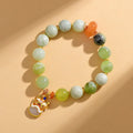 Green milk-in-water jade Xingshi pendant bracelet with 10mm geometric stone