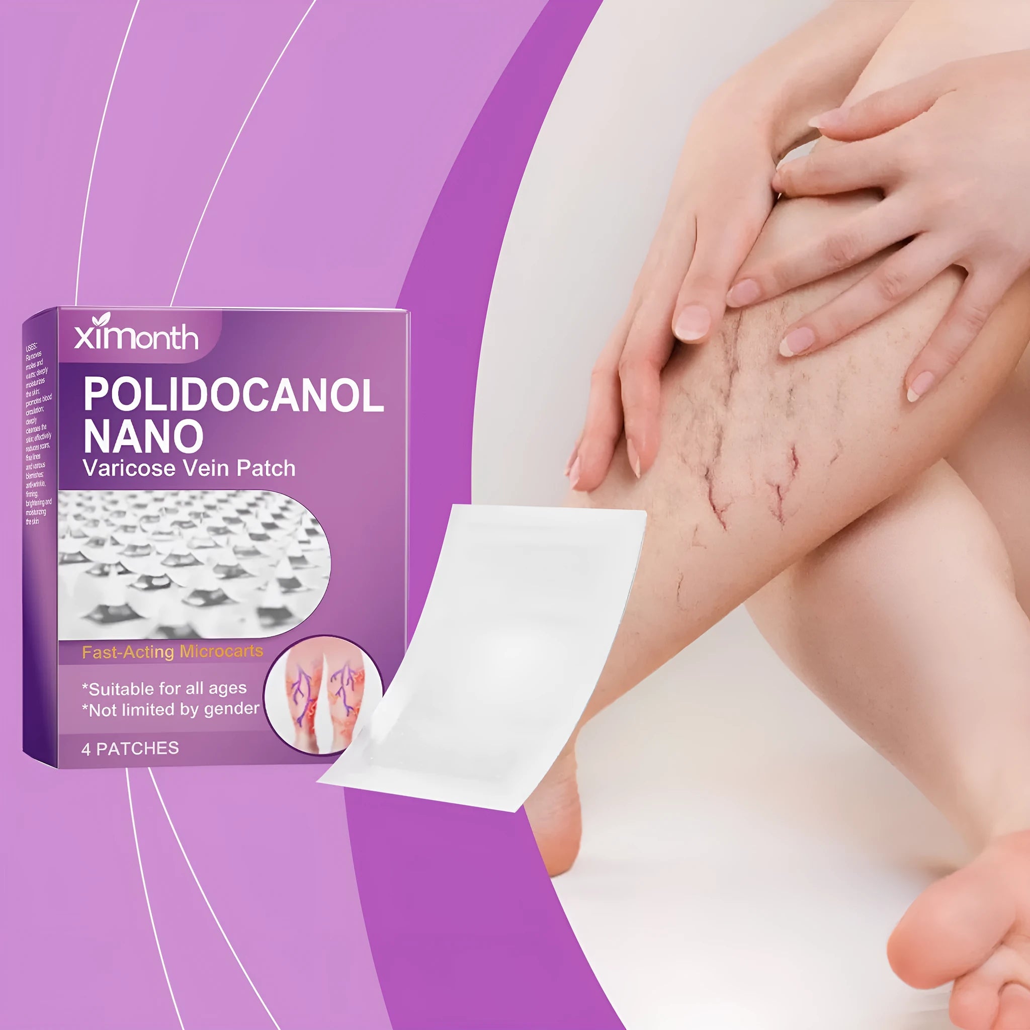 Pack of four legs nursing micro needle adhesive bandages with moxa and ginger extracts
