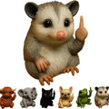 Resin animal middle finger doll ornament in chosen animal style such as cat, dog, or elephant.