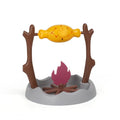 Barbecue-themed tumbling cat food feeder toy with leakage mechanism for freeze-dried treats
