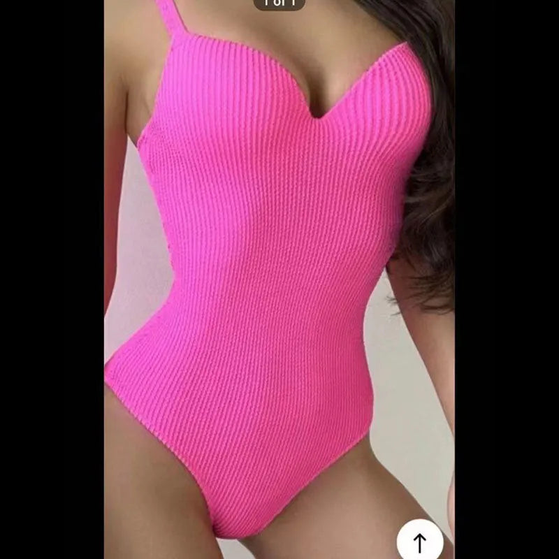 Women's one-piece swimsuit with sunkissed stripe pattern in sleeveless design for swimming