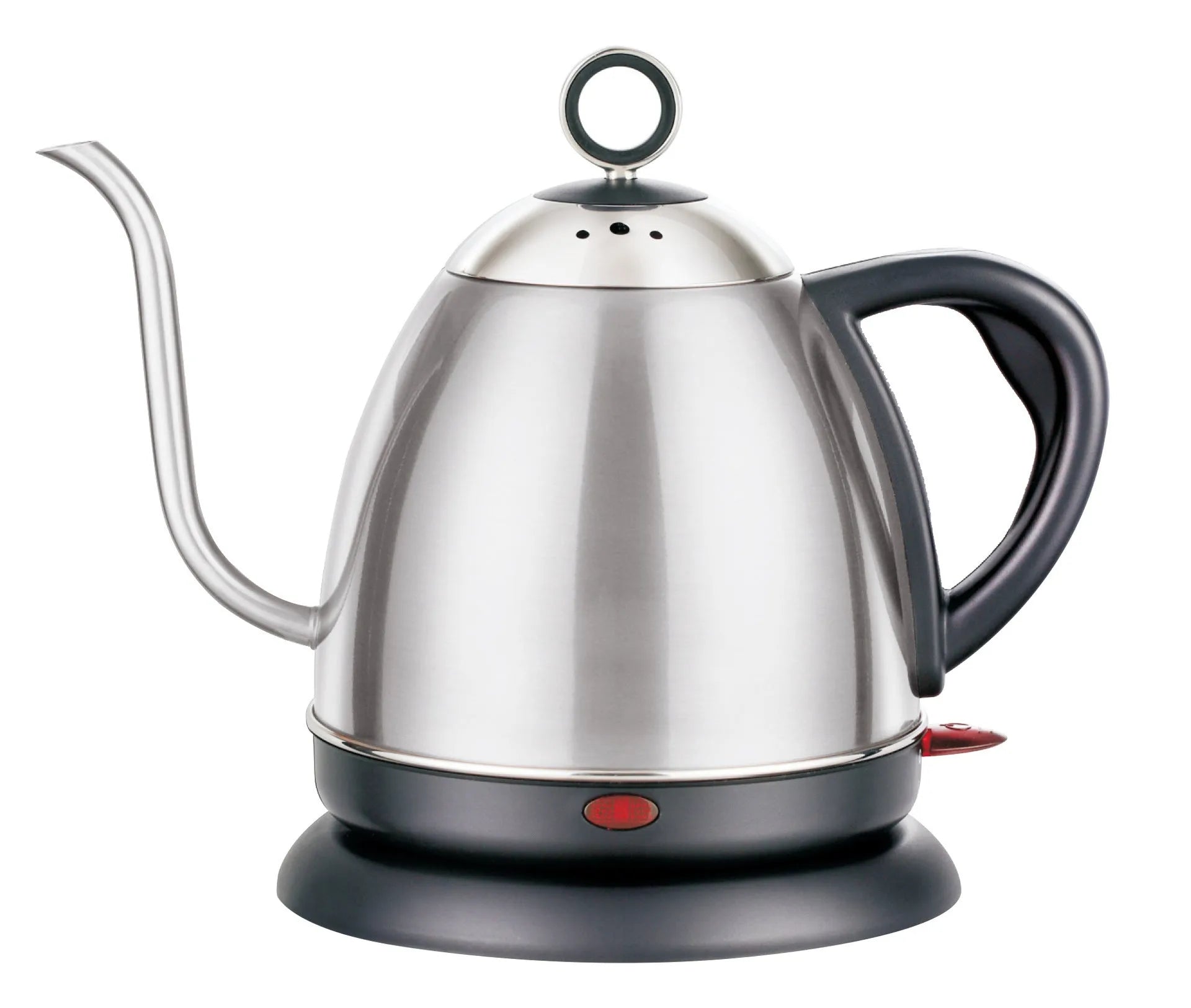 Gold full-automatic stainless steel kettle with touch controls and 1L capacity for making coffee.