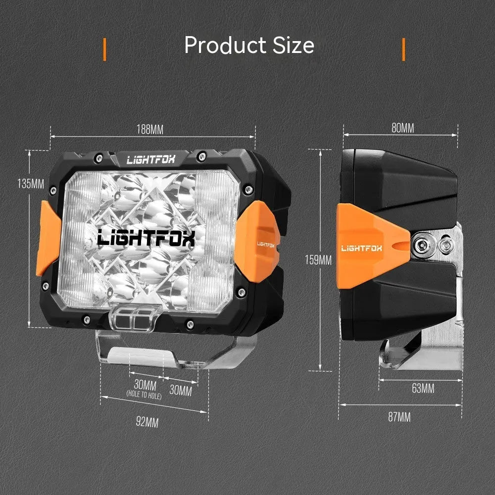 Black aluminium LED front bumper light bar for off-road vehicle retrofit with universal mounting