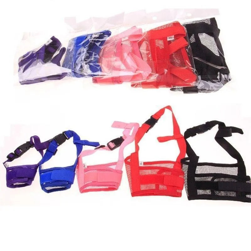 Adjustable plastic dog muzzle for safety and behaviour control in multiple colour options