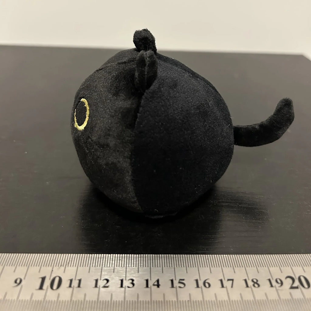 Fluffy black cat plush toy stuffed animal cushion measuring 50 cm length