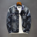 Men's blue cotton fashion jacket outer wear with breathable fabric, Asian sizes S to XXXXXL