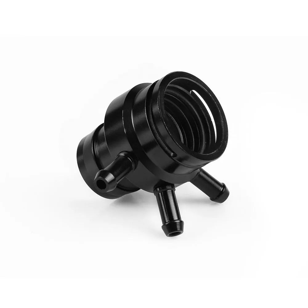 Black and titanium vacuum adapter tee for second generation engine vacuum line connections