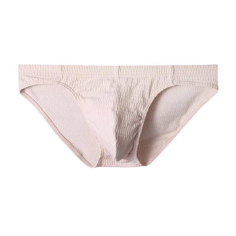 Men's pure cotton triangle briefs in a solid colour on a mid waist.