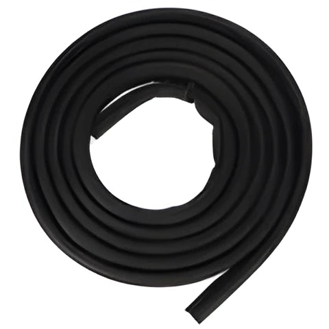 Black rubber sliding door seal for Toyota Hiace high roof, shown as a 5 metre long strip.