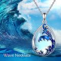 Blue heart-shaped alloy pendant on an adjustable chain necklace for women.
