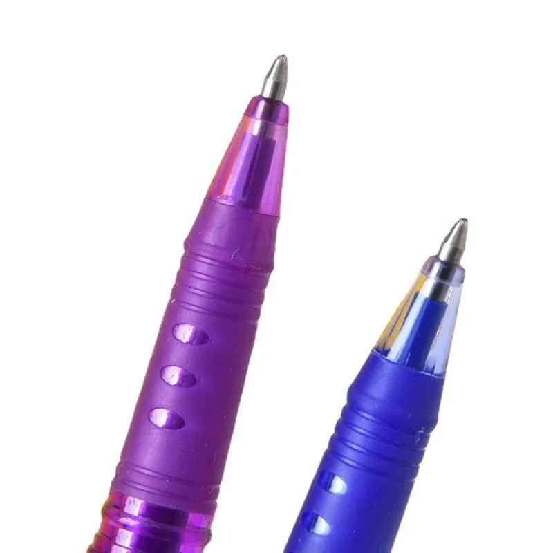 Heat-erasable gel pens with plastic shells and stainless steel nibs in 0.5mm or 0.7mm sizes