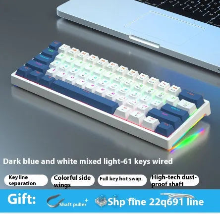 61-key mechanical keyboard with multiple colour options and hot-plug switch functionality